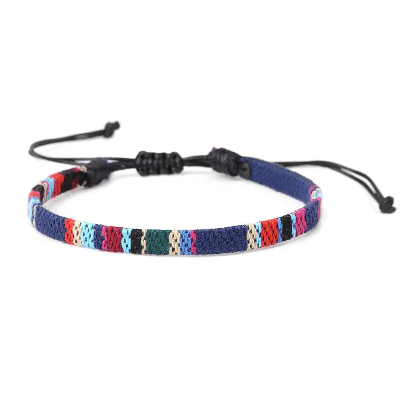 Brasilianisches Freundschaftsarmband, von Hand gewebt, blau