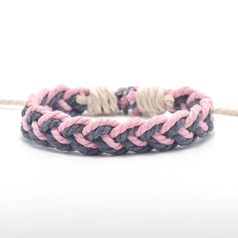 Handgefertigtes brasilianisches Armband Naturfarben rosa