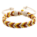 Bracelet Brésilien en Fil de Coton Effet Naturel jaune