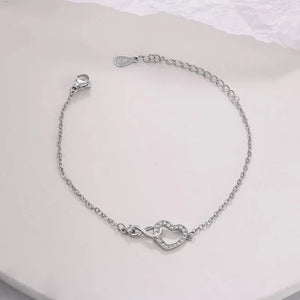 Bracelet Cœur Amour Infini Argent pour Femme