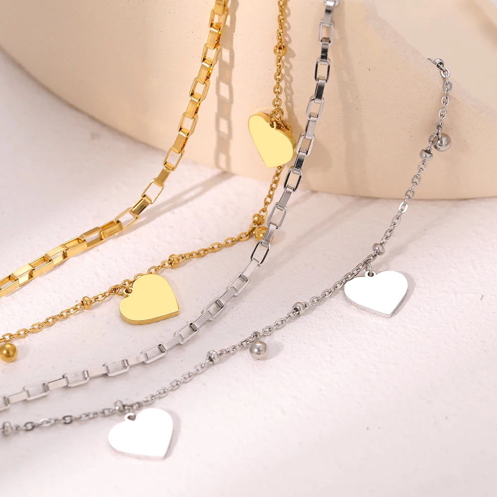 Bracelet Coeur Double Femme