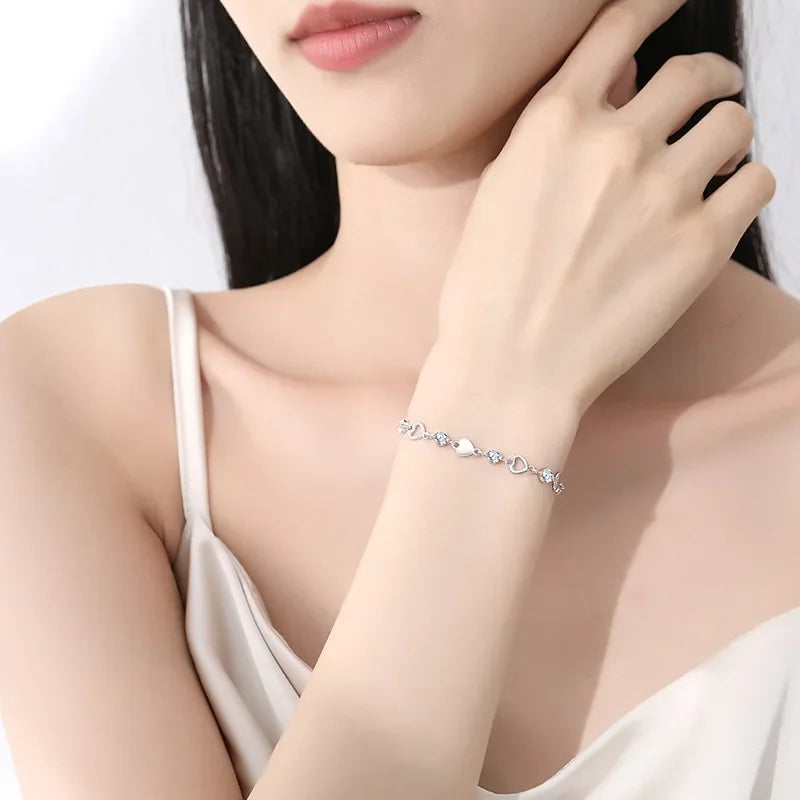 Bracelet coeurs étincellants