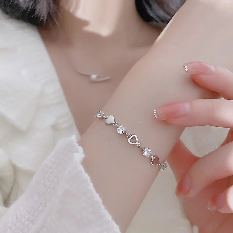Bracelet coeurs étincellants
