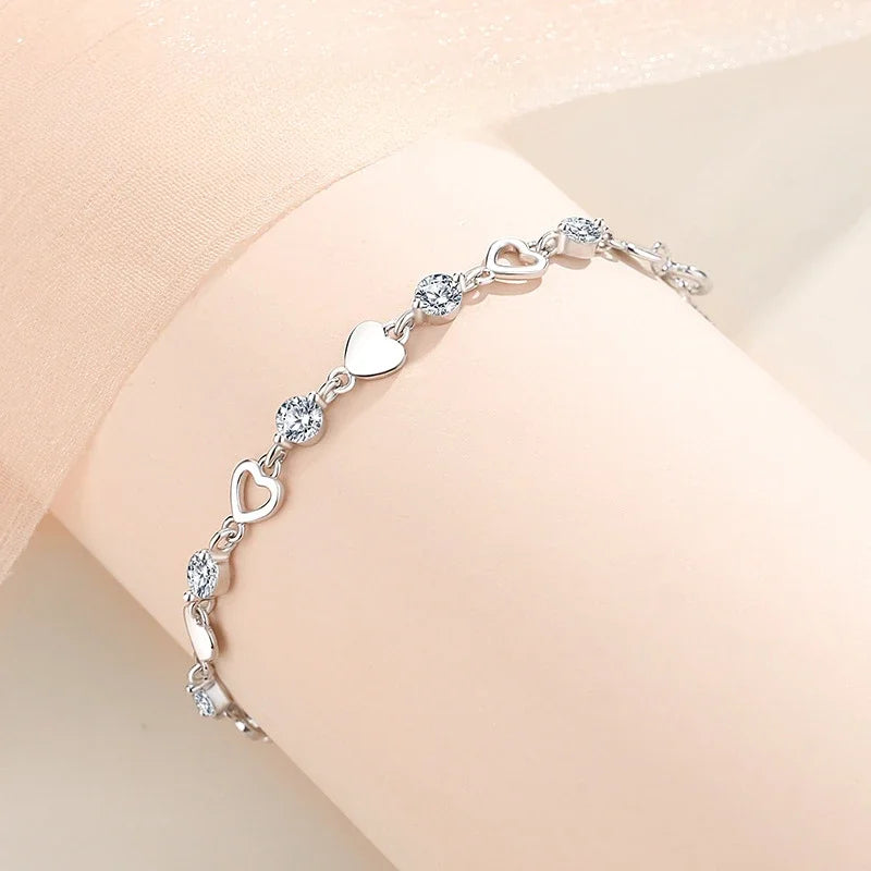 Bracelet coeurs étincellants