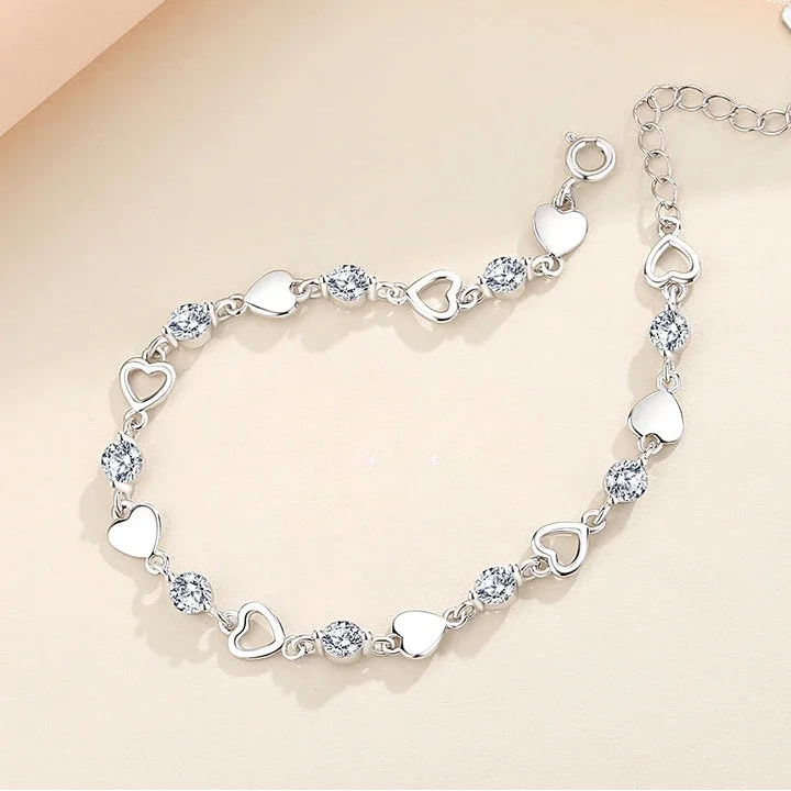 Bracelet coeurs étincellants