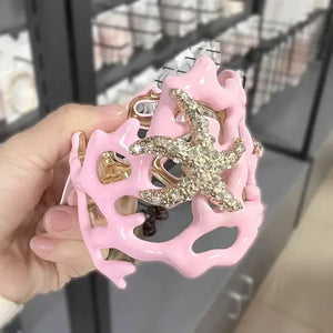 Bracelet Corail et Etoile de Mer rose
