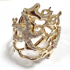 Braccialetto Corallo e Stella Marina oro