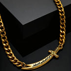 Bracciale cubano da uomo con spada Ali Zulfiqar araba oro