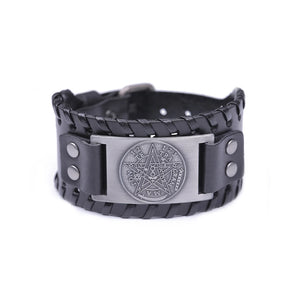 Bracelet Cuir Pentacle Sorcellerie Gourmette Wiccan 5