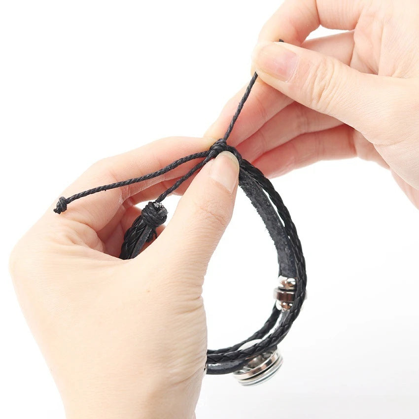 Brățară din piele cu semn zodiacal 12 constelații 