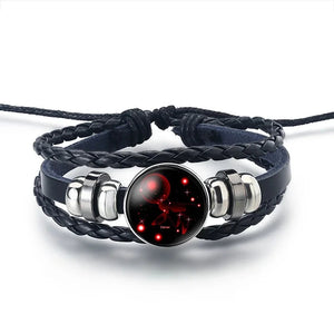 Bracelet Cuir Signe du Zodiaque 12 Constellations cancer