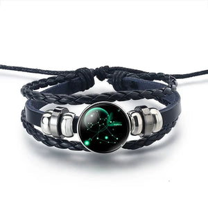 Bracelet Cuir Signe du Zodiaque 12 Constellations sagittaire