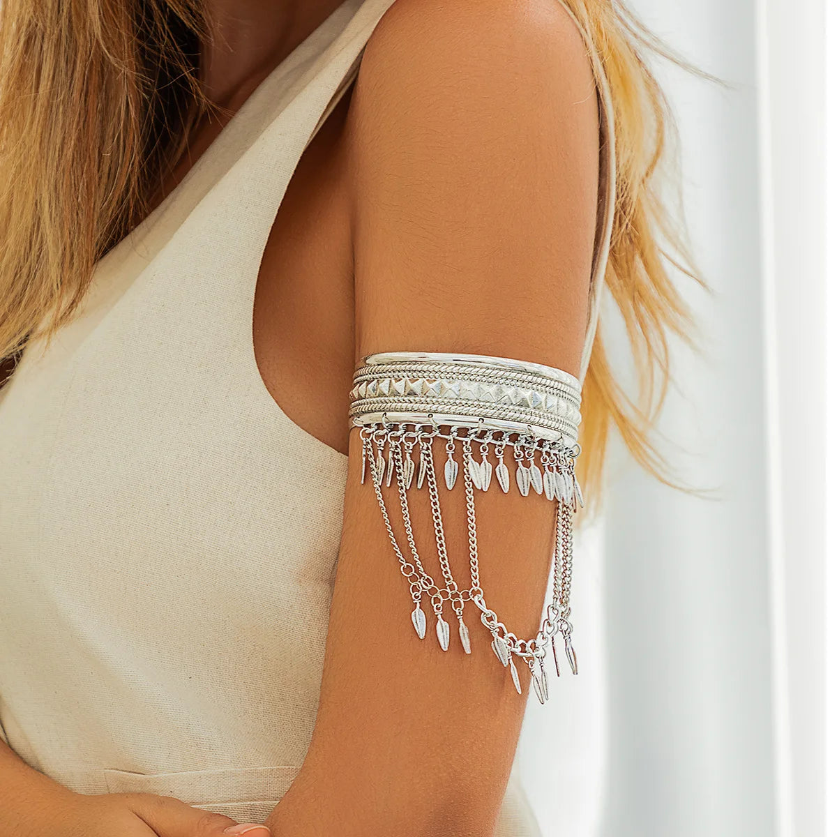 Bracelet de Bras Femme avec Plumes