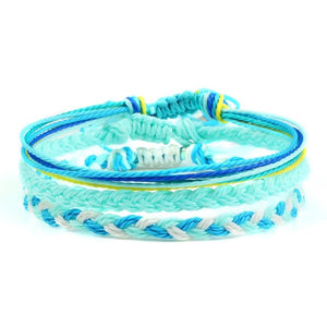 Bracelet de Chance Tibétain Tressé 9 Coloris turquoise