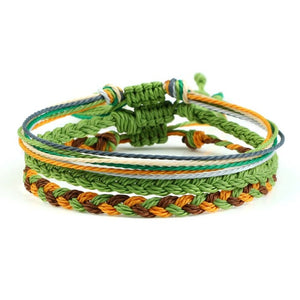 Bracelet de Chance Tibétain Tressé 9 Coloris vert