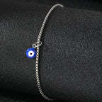 Bracelet de Cheville Oeil Bleu argent