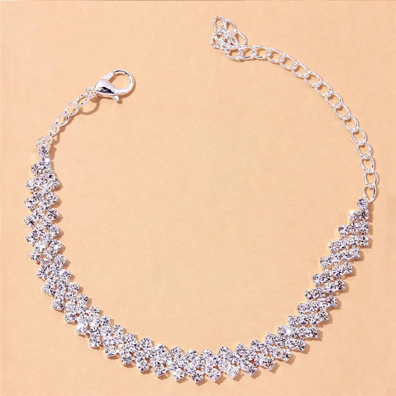 Knöchelarmband mit Diamanten Gold und Silber für Damen 