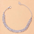 Bracelet de Chevilles avec Diamants Or et Argent pour Femme