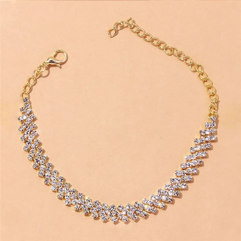 Knöchelarmband mit Diamanten Gold und Silber für Damen 