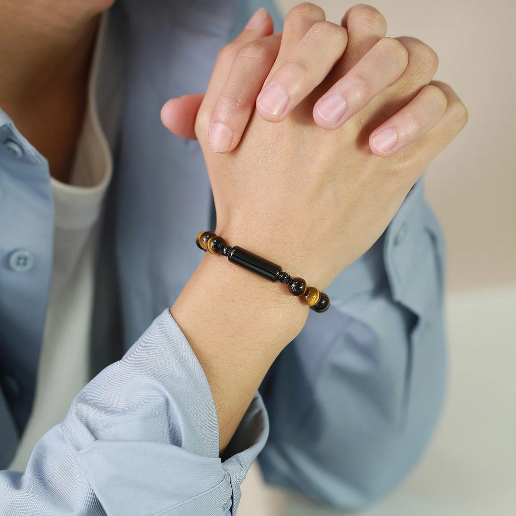 Bracelet de crémation en perles d'œil de tigre