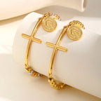 Bracelet de Foi avec croix et médaille de la Vierge Marie