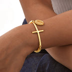 Bracelet de Foi avec croix et médaille de la Vierge Marie or