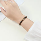 Bracelet élastique triple protection – oeil de tigre, onyx et hématite