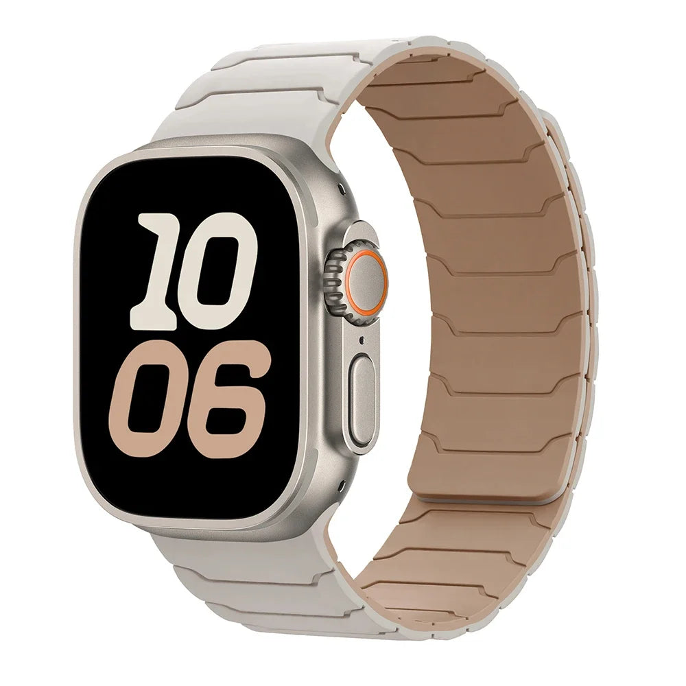 Magnetisches Ersatzarmband für Apple Watch in Weiß-Beige