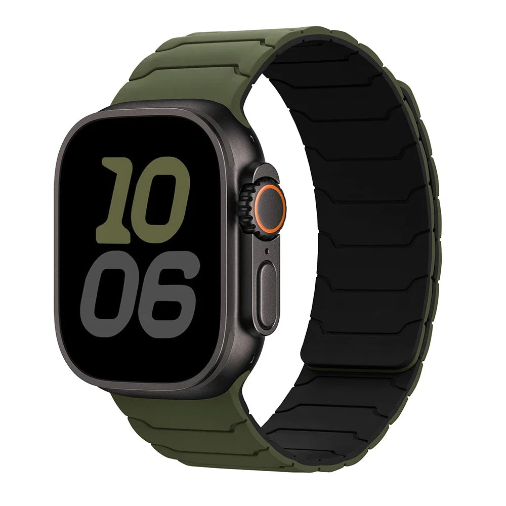 Magnetisches Ersatzarmband für Apple Watch in Grün-Schwarz