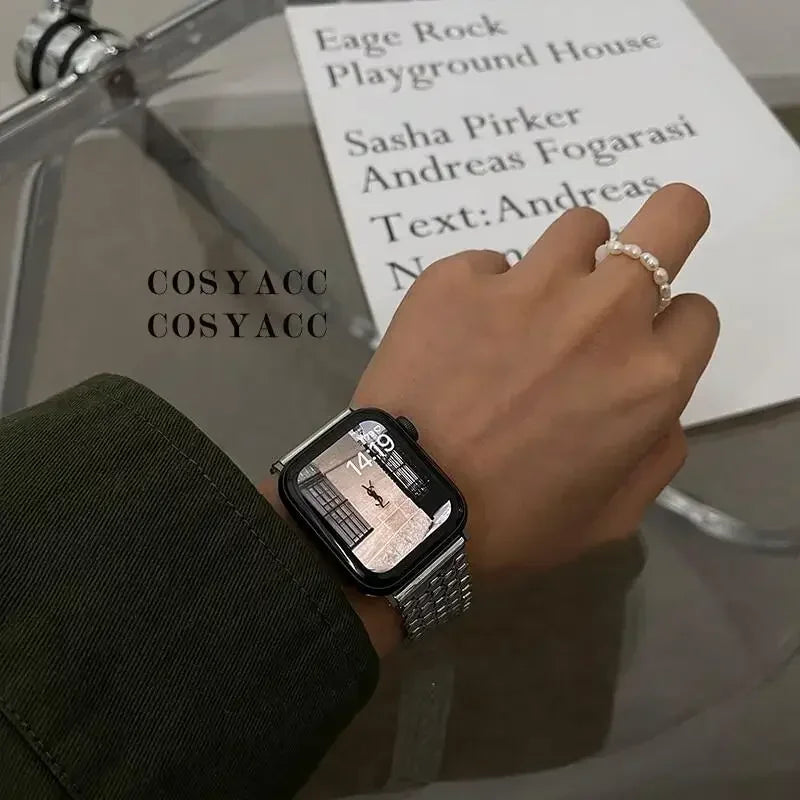 Erstatningsrem til Apple Watch i rustfrit stål - til kvinder 