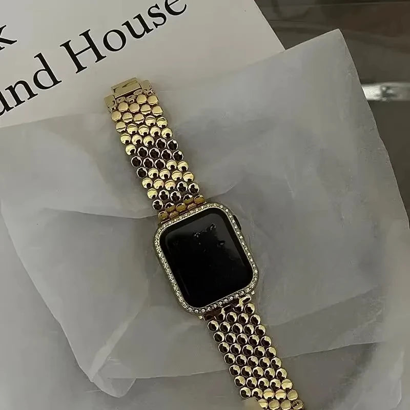 Erstatningsrem til Apple Watch i rustfrit stål - til kvinder guld