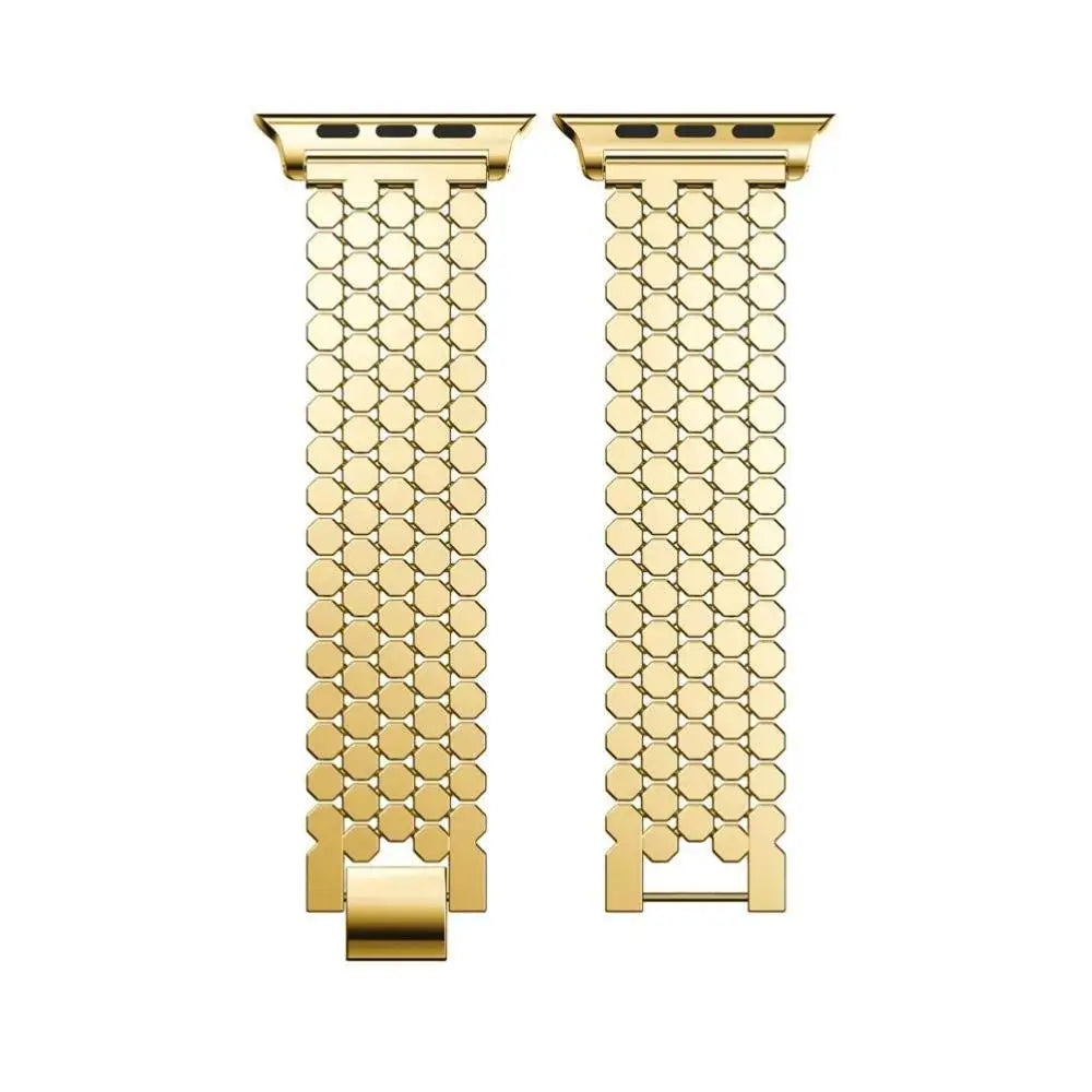Erstatningsrem til Apple Watch i rustfrit stål - til kvinder guld