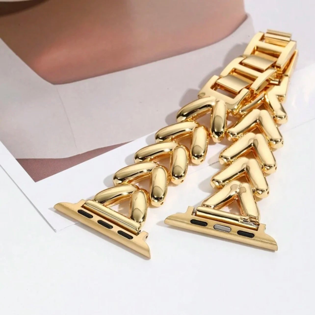 Bracelet de remplacement pour Apple Watch en acier or