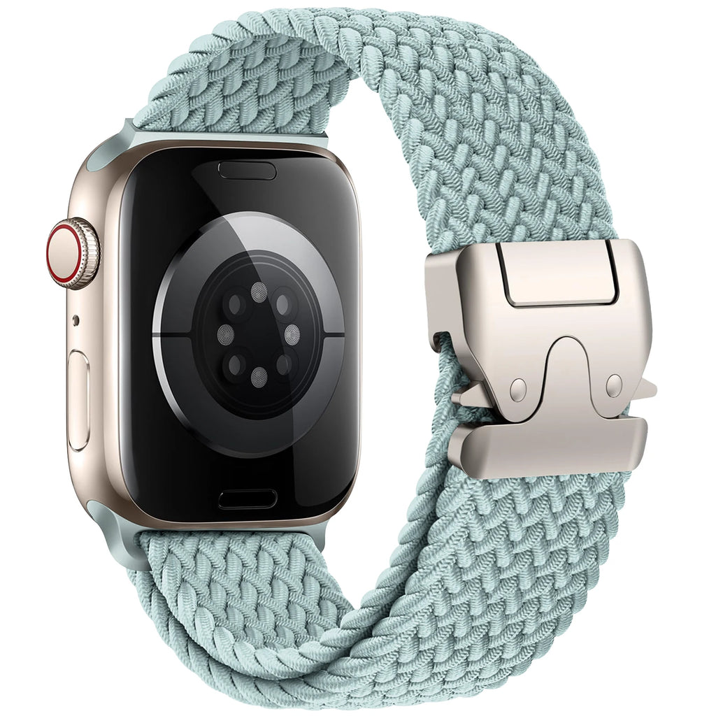 Bracelet de remplacement pour Apple Watch en corde de parachute cyan