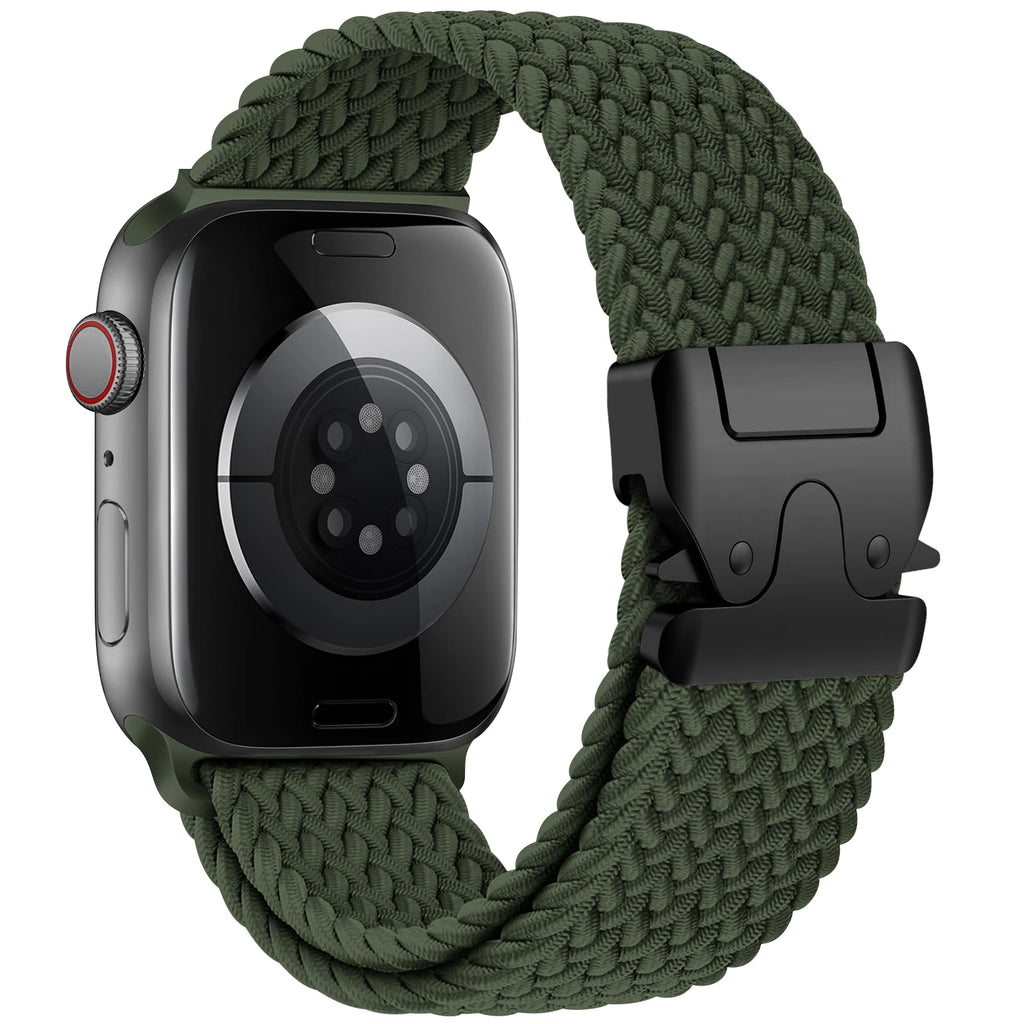 Bracelet de remplacement pour Apple Watch en corde de parachute vert
