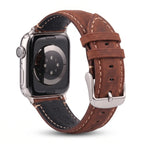 Bracelet de remplacement pour Apple Watch en cuir classique marron clair