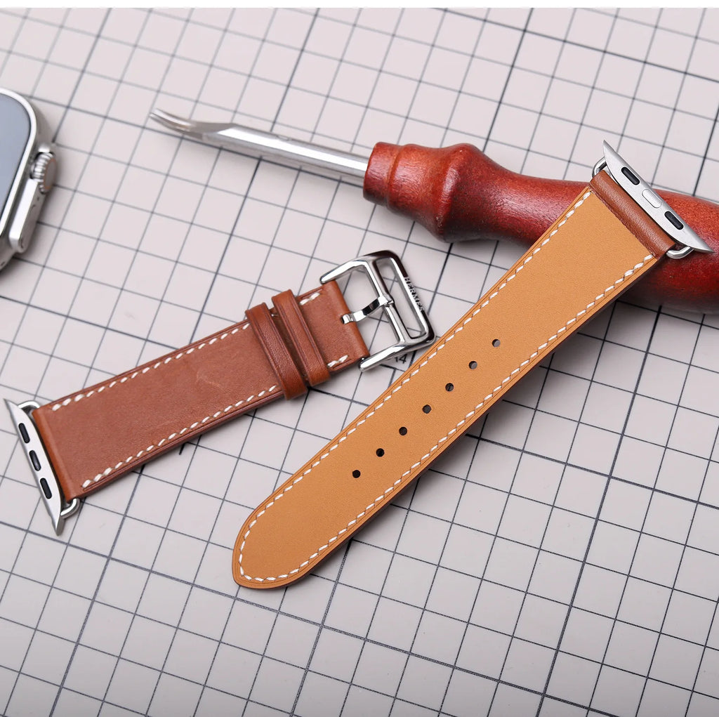 Udskiftningsrem til Apple Watch i læder til kvinder og mænd