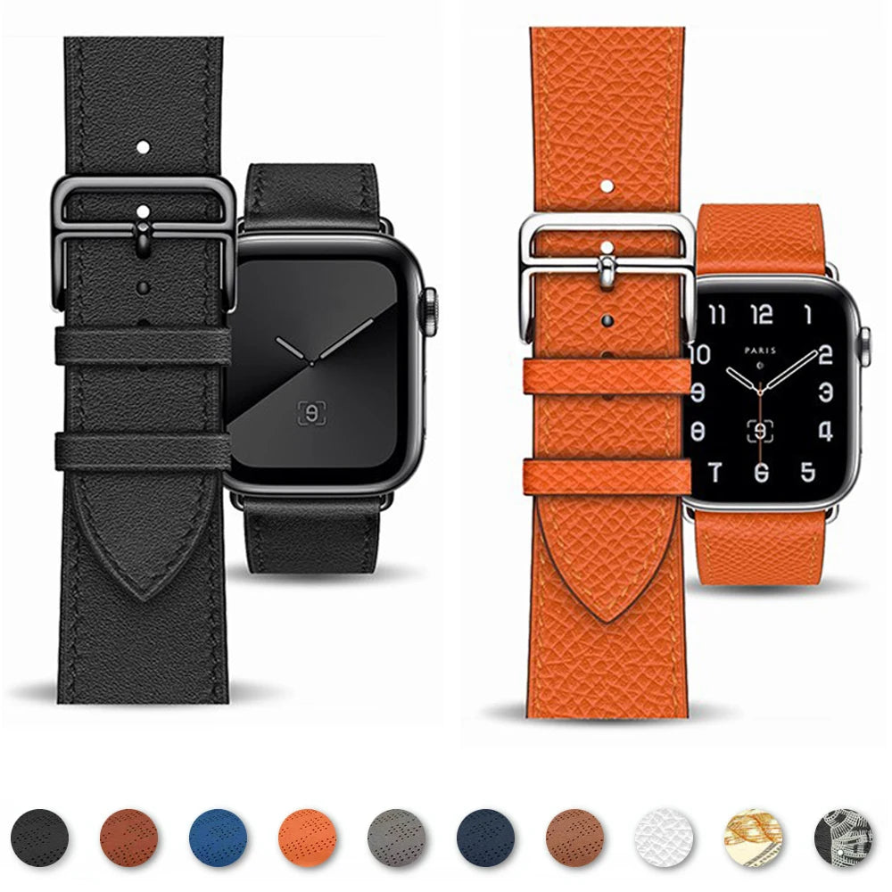Udskiftningsrem til Apple Watch i læder til kvinder og mænd