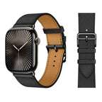Udskiftningsrem til Apple Watch i læder til kvinder og mænd i sort