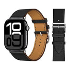 Udskiftningsrem til Apple Watch i læder til kvinder og mænd i sort