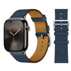 Udskiftningsrem til Apple Watch i læder til kvinder og mænd i blå