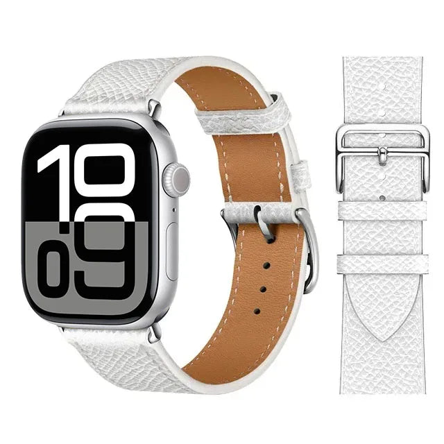 Udskiftningsrem til Apple Watch i læder til kvinder og mænd i hvid