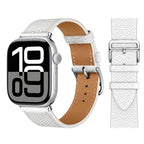 Udskiftningsrem til Apple Watch i læder til kvinder og mænd i hvid