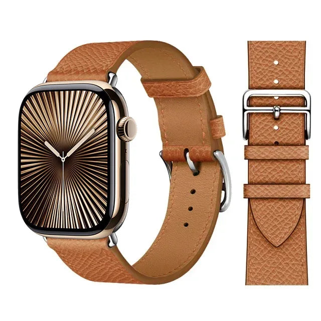 Udskiftningsrem til Apple Watch i læder til kvinder og mænd i brun