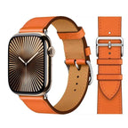 Udskiftningsrem til Apple Watch i læder til kvinder og mænd i orange