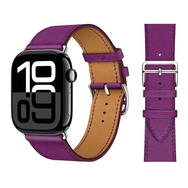 Udskiftningsrem til Apple Watch i læder til kvinder og mænd i lilla