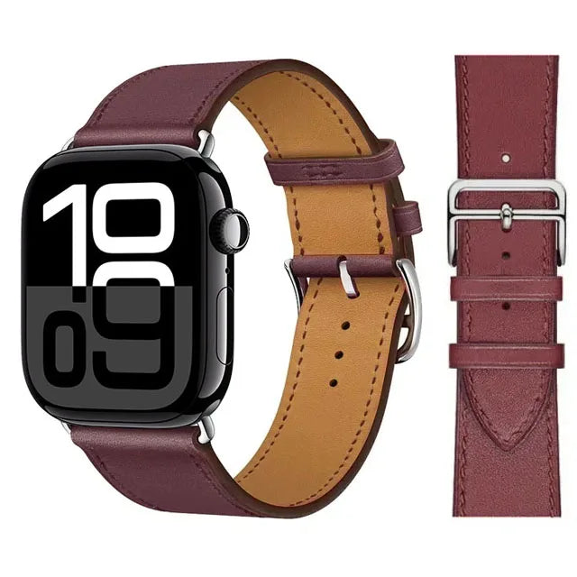 Udskiftningsrem til Apple Watch i læder til kvinder og mænd i lilla