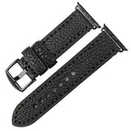 Bracelet de remplacement pour Apple Watch en cuir vieilli noir