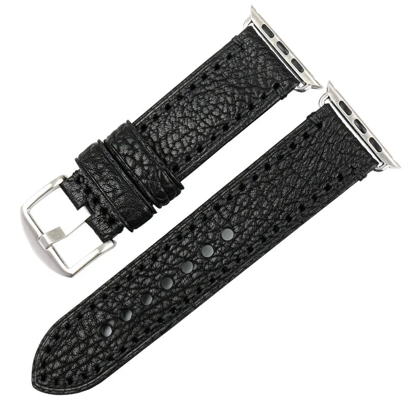Bracelet de remplacement pour Apple Watch en cuir vieilli noir