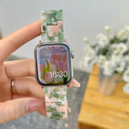 Ersatzarmband für die Apple Watch aus grün-rosa Harz
